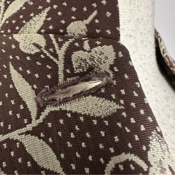 Vintage Laura Ashley Brown Floral Sleeveless Midi Dress Size 6‎ V-Neck Cottage - Picture 8 of 11